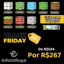 Carregar imagem no visualizador da galeria, Blocos de Construção Magnética Minecraft - 48/64/75/100/144 peças