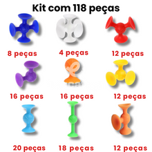 Carregar imagem no visualizador da galeria, Blocos de Silicone para Montar com Sucção - Redondo