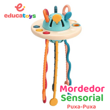 Carregar imagem no visualizador da galeria, Brinquedo Sensorial Puxa-Puxa Mordedor Montessori