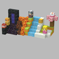 Portal das Terras de Lava e Gelo - 120 Peças - Blocos Magnéticos Magnecraft