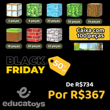 Carregar imagem no visualizador da galeria, Blocos de Construção Magnética Minecraft - 48/64/75/100/144 peças