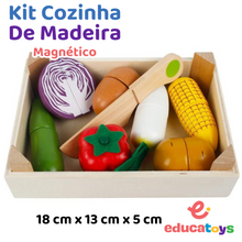 Carregar imagem no visualizador da galeria, Kit Cozinha Montessori em madeira com ímã