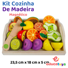Carregar imagem no visualizador da galeria, Kit Cozinha Montessori em madeira com ímã