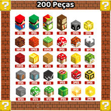 Carregar imagem no visualizador da galeria, Blocos Magnéticos - Super Mario - 200 Peças