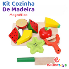 Carregar imagem no visualizador da galeria, Kit Cozinha Montessori em madeira com ímã