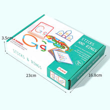 Carregar imagem no visualizador da galeria, Quebra-Cabeça de Anéis e Varas de Madeira