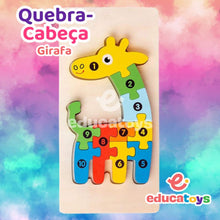 Carregar imagem no visualizador da galeria, Quebra-Cabeça de Madeira Montessori Animais