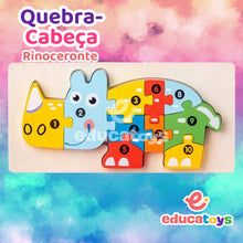 Carregar imagem no visualizador da galeria, Quebra-Cabeça de Madeira Montessori Animais