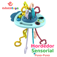 Carregar imagem no visualizador da galeria, Brinquedo Sensorial Puxa-Puxa Mordedor Montessori