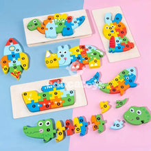 Carregar imagem no visualizador da galeria, Quebra-Cabeça de Madeira Montessori Animais
