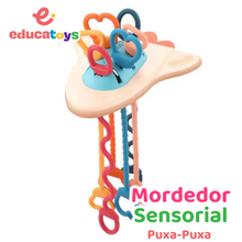 Carregar imagem no visualizador da galeria, Brinquedo Sensorial Puxa-Puxa Mordedor Montessori
