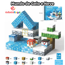 Carregar imagem no visualizador da galeria, Mundo de Gelo e Neve - 54 Peças - Blocos Magnéticos Magnecraft
