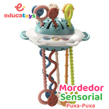 Carregar imagem no visualizador da galeria, Brinquedo Sensorial Puxa-Puxa Mordedor Montessori
