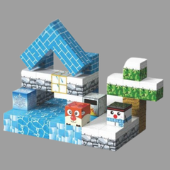 Mundo de Gelo e Neve - 54 Peças - Blocos Magnéticos Magnecraft.