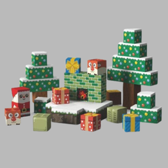 Natal Mágico - 54 Peças - Blocos Magnéticos Magnecraft.