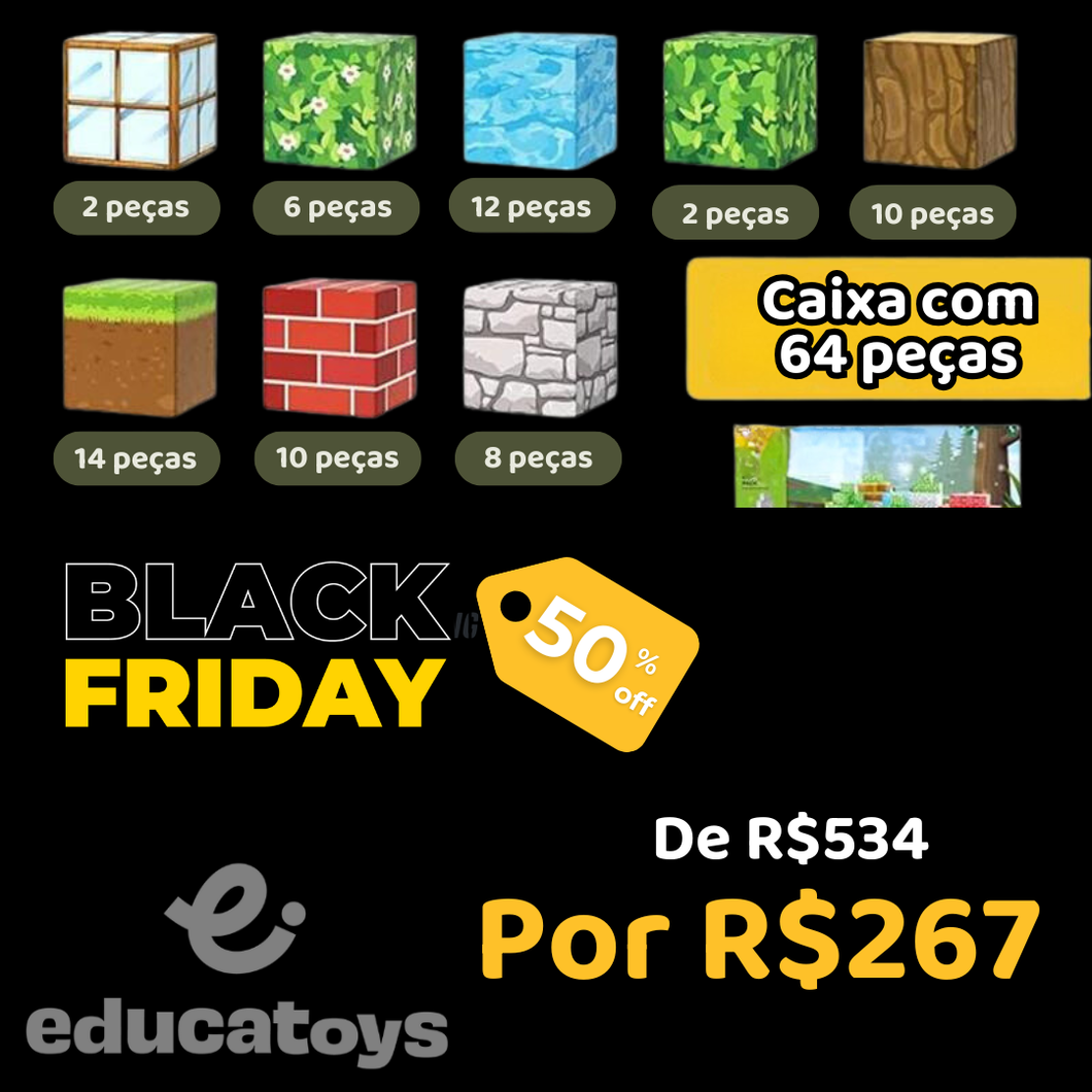 Blocos de Construção Magnética Minecraft - 48/64/75/100/144 peças