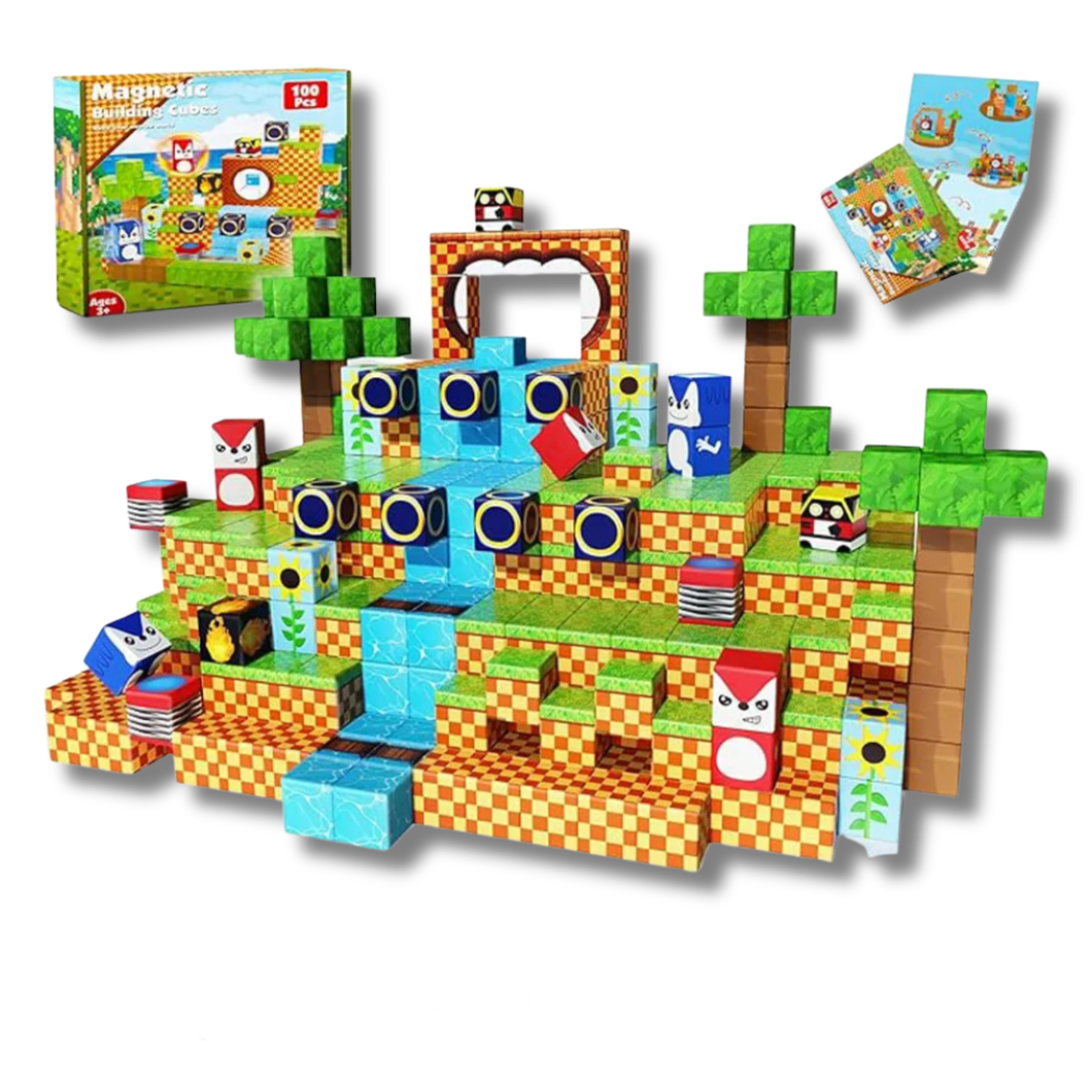 Colinas do Anel Dourado - 100 Peças - Blocos Magnéticos Magnecraft