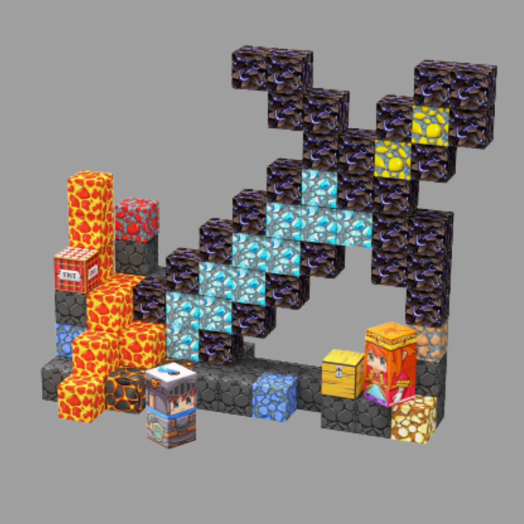 Espada Lendária do Nether - 100 Peças - Blocos Magnéticos Magnecraft