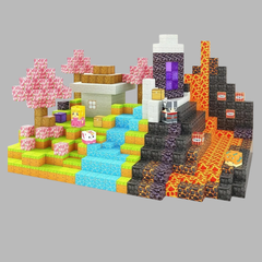 Vilarejo das Cerejeiras - 84 Peças - Blocos Magnéticos Magnecraft