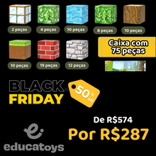 Carregar imagem no visualizador da galeria, Blocos de Construção Magnética Minecraft - 48/64/75/100/144 peças
