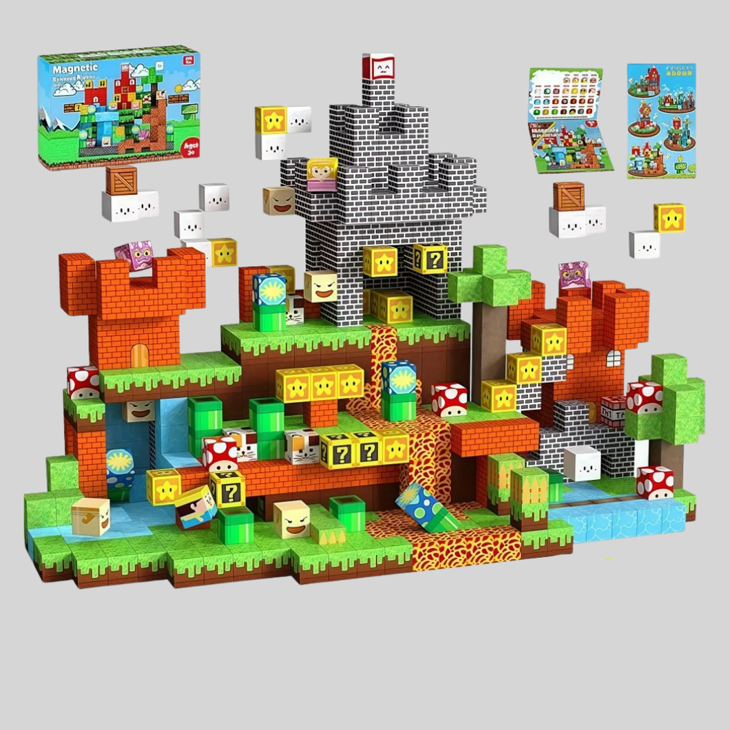 Castelo das Estrelas Mágicas - 150 Peças - Blocos Magnéticos Magnecraft