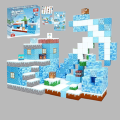 Fortaleza do Dragão de Gelo - 100 Peças - Blocos Magnéticos Magnecraft