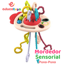 Carregar imagem no visualizador da galeria, Brinquedo Sensorial Puxa-Puxa Mordedor Montessori
