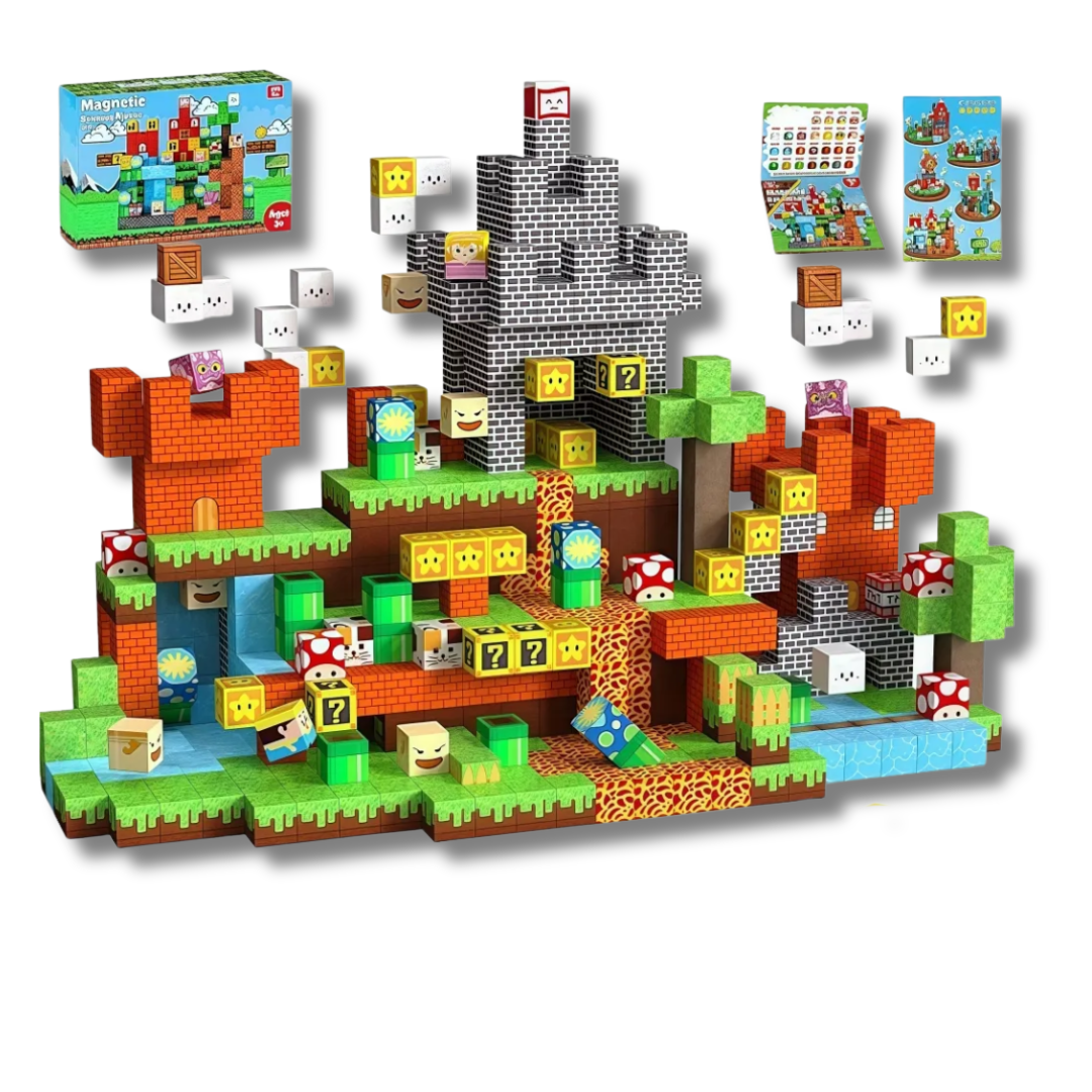 Castelo das Estrelas Mágicas - 150 Peças - Blocos Magnéticos Magnecraft