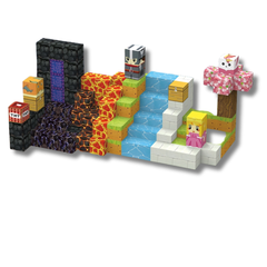 Portal das Terras de Lava e Gelo - 120 Peças - Blocos Magnéticos Magnecraft