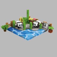 Refúgio dos Pandas de Bambu - Personagens - Blocos Magnéticos Magnecraft.