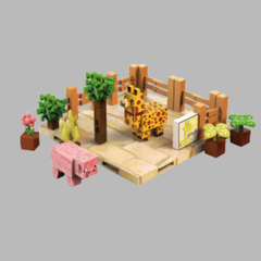 Jardim da Girafa e do Porquinho - Personagens - Blocos Magnéticos Magnecraft.