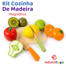 Carregar imagem no visualizador da galeria, Kit Cozinha Montessori em madeira com ímã
