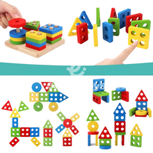 Carregar imagem no visualizador da galeria, Encaixe 4 Formas Geométricas Montessori
