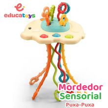 Carregar imagem no visualizador da galeria, Brinquedo Sensorial Puxa-Puxa Mordedor Montessori

