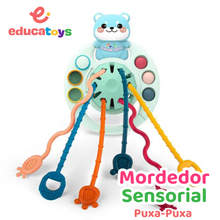 Carregar imagem no visualizador da galeria, Brinquedo Sensorial Puxa-Puxa Mordedor Montessori
