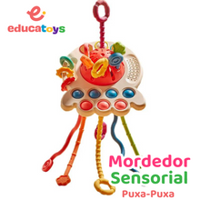 Carregar imagem no visualizador da galeria, Brinquedo Sensorial Puxa-Puxa Mordedor Montessori
