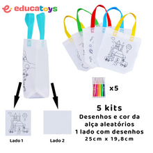 Carregar imagem no visualizador da galeria, Sacola para pintar, com canetinhas
