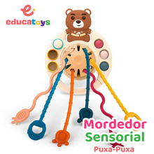 Carregar imagem no visualizador da galeria, Brinquedo Sensorial Puxa-Puxa Mordedor Montessori
