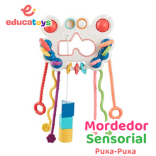 Carregar imagem no visualizador da galeria, Brinquedo Sensorial Puxa-Puxa Mordedor Montessori
