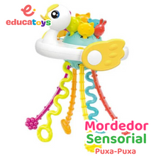 Carregar imagem no visualizador da galeria, Brinquedo Sensorial Puxa-Puxa Mordedor Montessori
