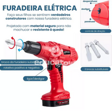 Carregar imagem no visualizador da galeria, Conjunto de Ferramentas Infantil + furadeira elétrica
