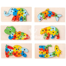 Carregar imagem no visualizador da galeria, Quebra-Cabeça de Madeira Montessori Animais
